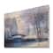 Designart - Winter Scenery With Bridge Of Meandering River III - Lake House Print on Natural Pine Wood